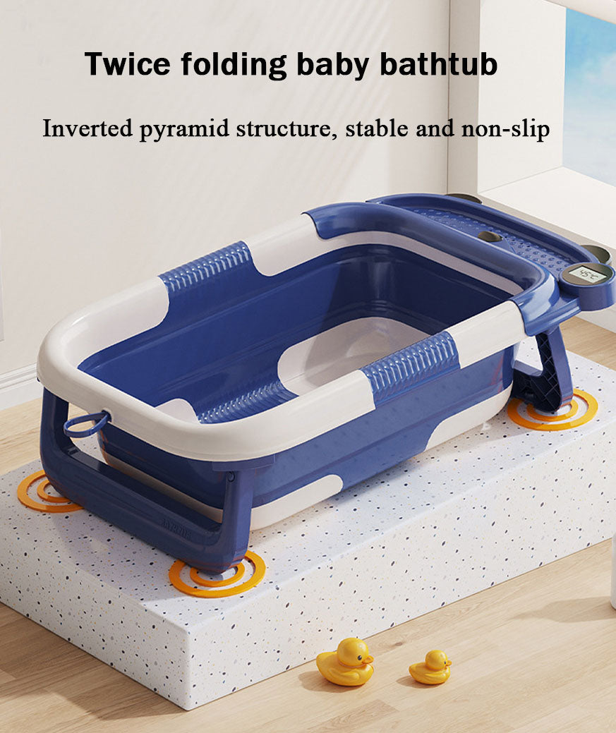 Baby twice folding bathtub