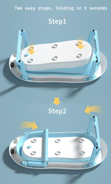 Baby bath tub set with cushions and temperature