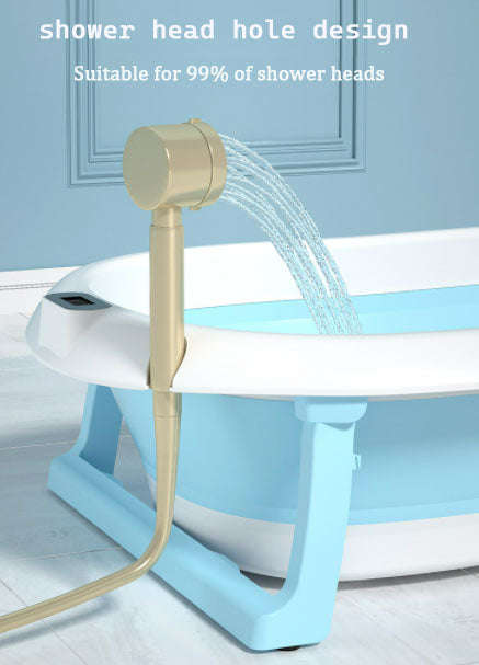 Baby bath tub set with cushions and temperature