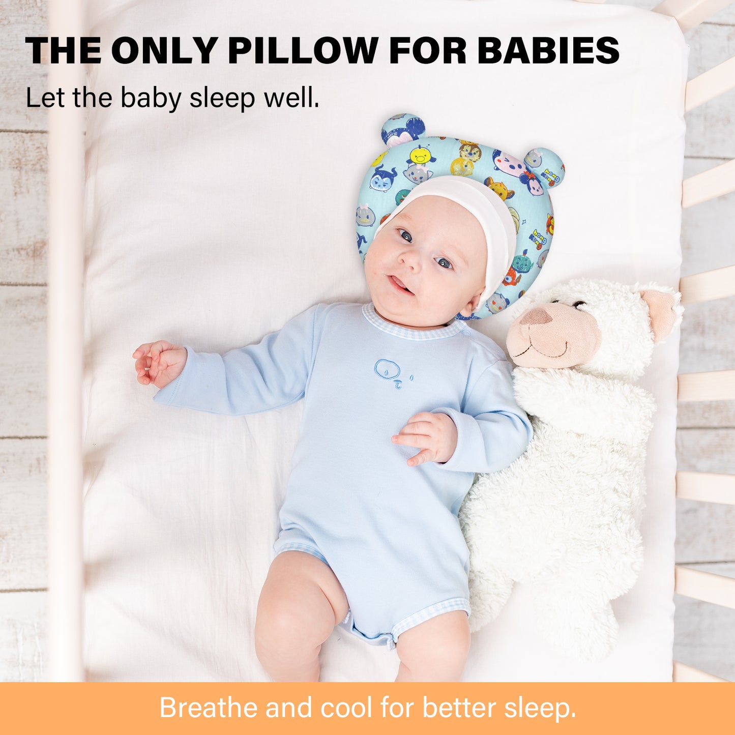 Bear shap baby pillow for newborn