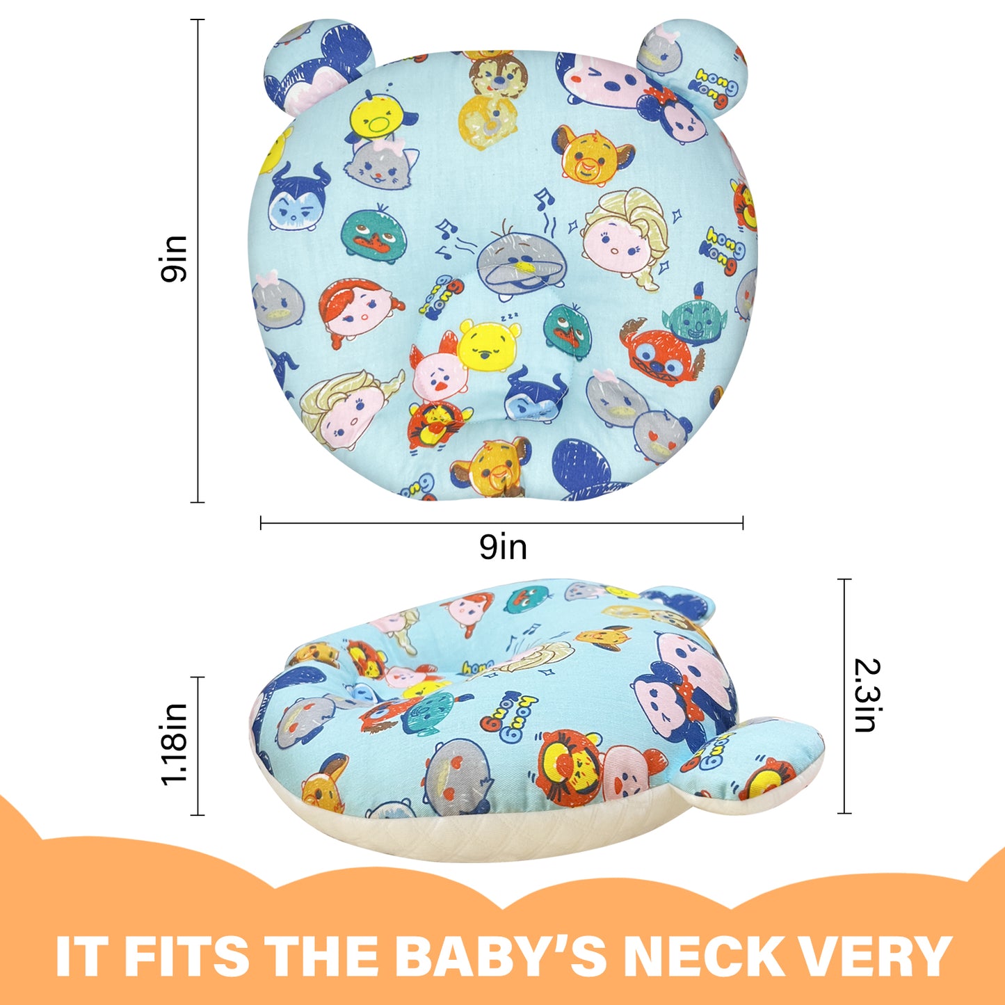 Bear shap baby pillow for newborn