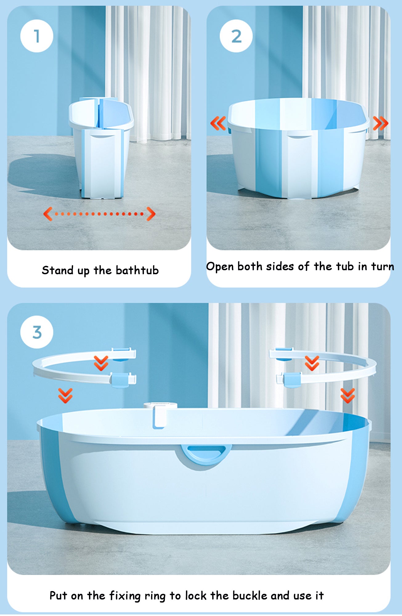 Newly designed baby folding bathtub