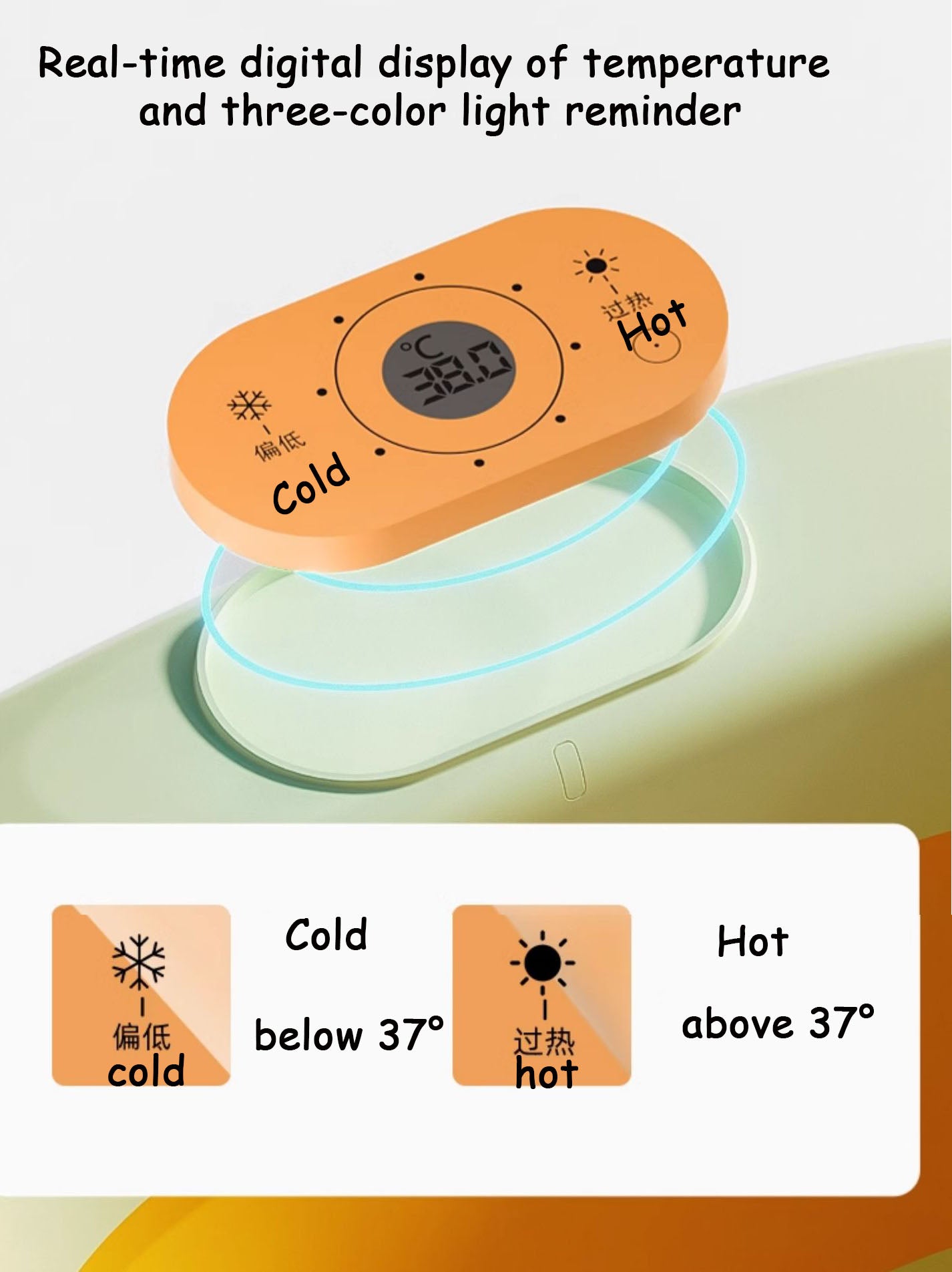 Wireless thermometer folding bath tub