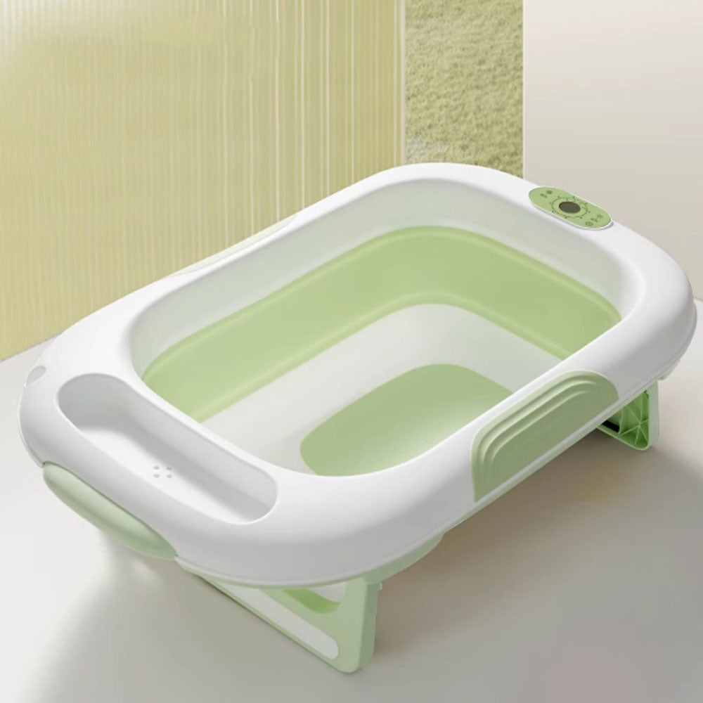 Wireless thermometer folding bath tub