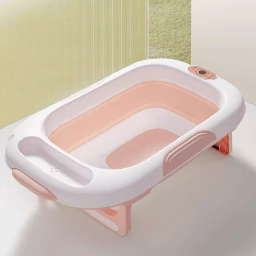 Wireless thermometer folding bath tub