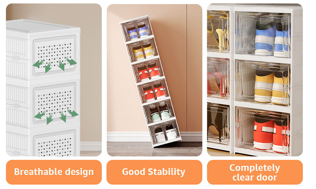 Shoe box foldable cabinet shoe racks